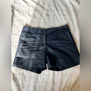 Express Women’s Dark Stain MIDI Jean Shorts Size 2